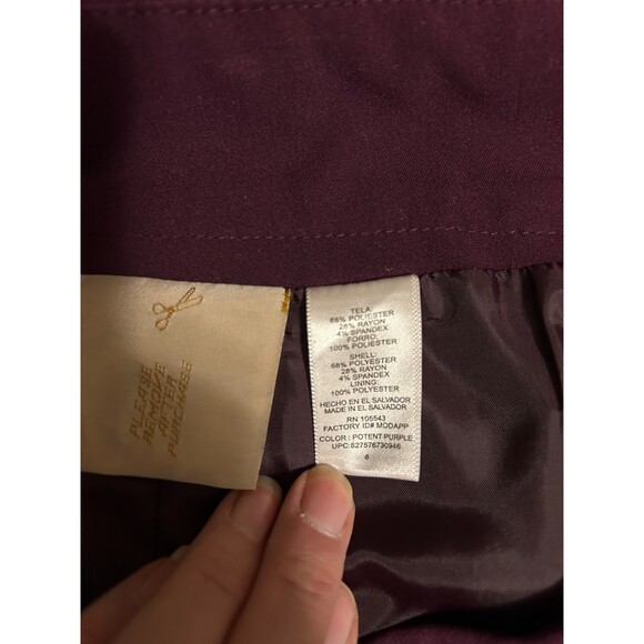 Daisy Fuentes Mini Skirt Plum with pockets size 6 - Picture 6 of 6